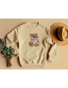 Baskılı Bej Sweatshirt