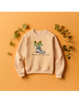 Baskılı Bej Sweatshirt