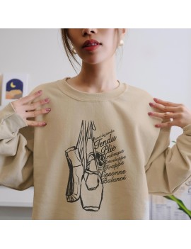 Baskılı Bej Sweatshirt