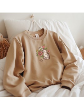 Baskılı Bej Sweatshirt