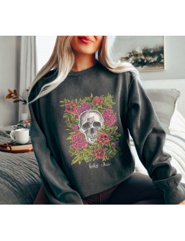 Baskılı Antrasit Sweatshirt